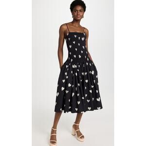 Autumn Adeigbo Black and White Heart Midi Dress